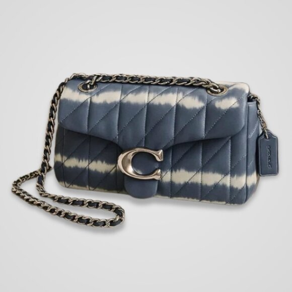 Coach Blue and White Quilted Shoulder Bag - Picture 2 of 14